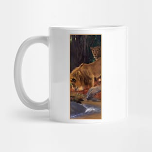 Lions at the Jungle Stream by Wilhelm Kuhnert Mug